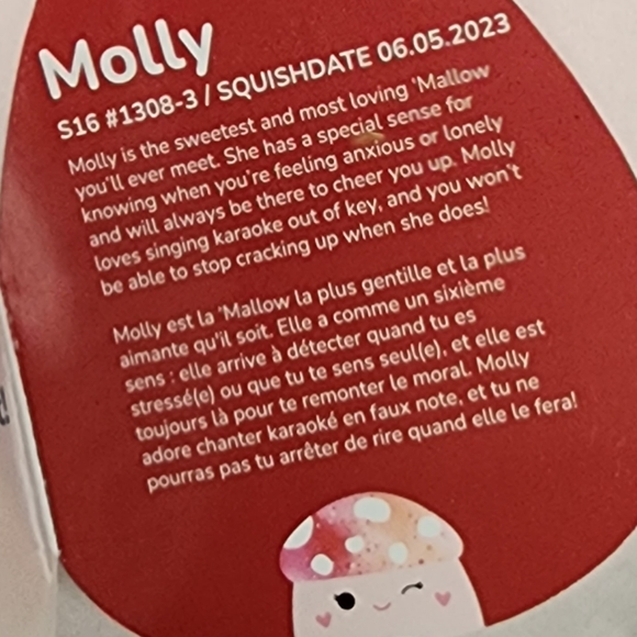 ❤️ MOLLY 🍄 Winking Pink Mushroom 16 in Valentine 2024 Original Squishmallow NWT - Picture 3 of 8